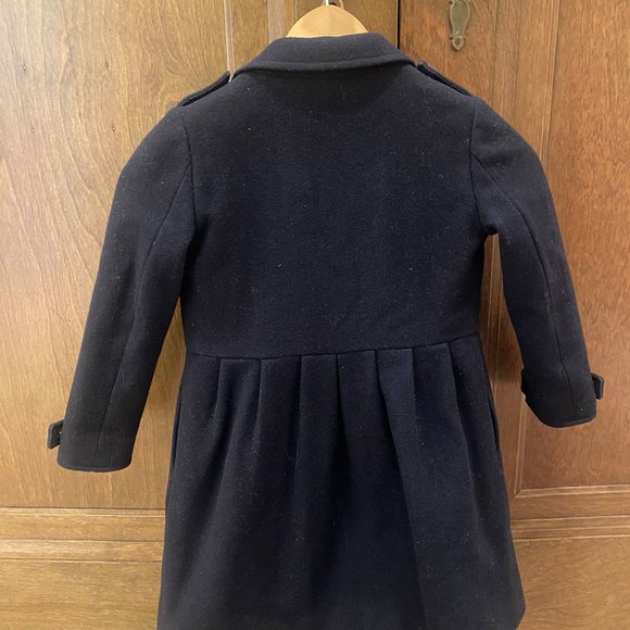Brooks Brothers Girls Double-Breasted Long Wool Coat Navy XS (4T) - Picture 4 of 4
